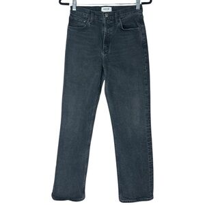 Agolde Wilder Black Straight Leg Crop Panoramic Jeans Size 26